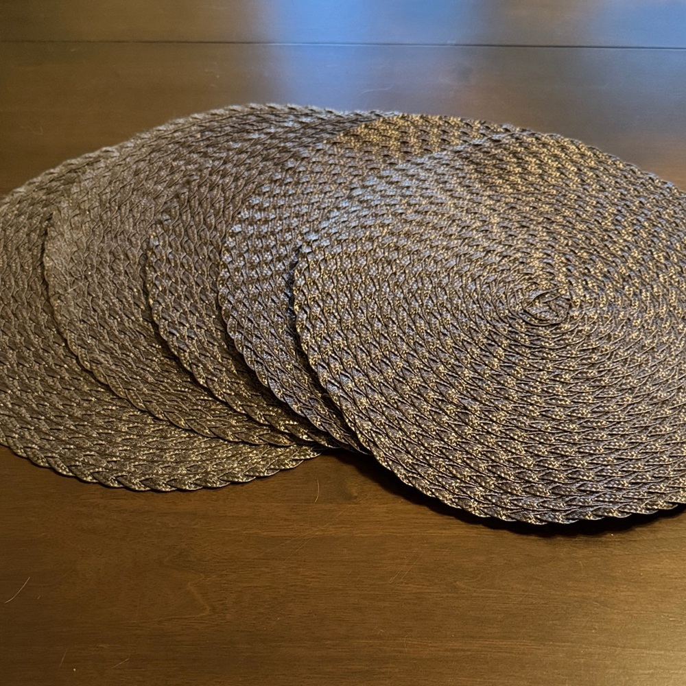 Set of Six Woven Mocha Brown Placemats